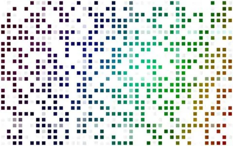 Light Multicolor, Rainbow vector seamless pattern in square style. Stock Illustration