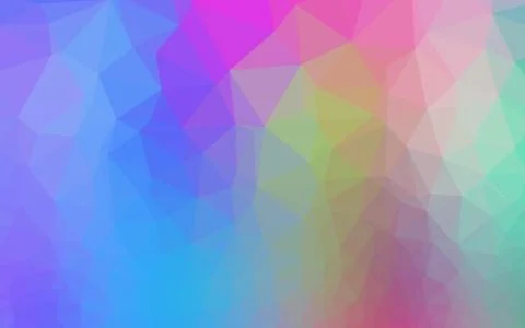 Light Multicolor, Rainbow vector shining triangular pattern. Stock Illustration