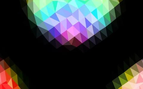 Light Multicolor, Rainbow vector shining triangular pattern. Illustrazione stock