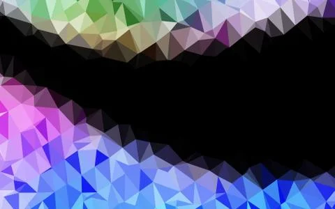 Light Multicolor, Rainbow vector shining triangular template. Ilustração Stock