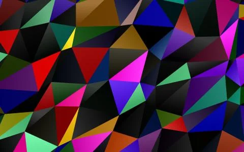 Light Multicolor, Rainbow vector shining triangular background. Stockillustratie