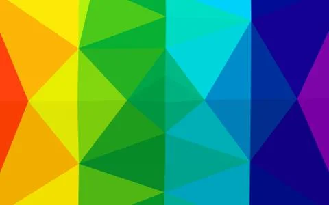 Light Multicolor, Rainbow vector shining triangular pattern. Stock Illustration