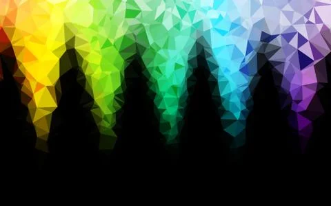 Light Multicolor, Rainbow vector shining triangular template. Illustrazione stock