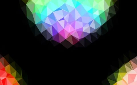 Light Multicolor, Rainbow vector shining triangular template. Illustrazione stock