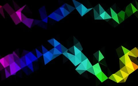 Light Multicolor, Rainbow vector shining triangular background. Stock Illustration