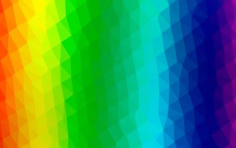 Light Multicolor, Rainbow vector shining triangular background. Stock Illustration
