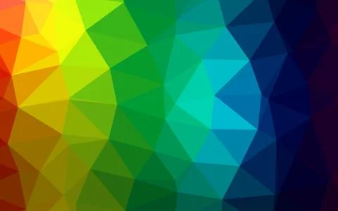 Light Multicolor, Rainbow vector shining triangular pattern. Stock Illustration