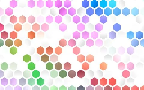 Light Multicolor, Rainbow vector template in hexagonal style. Illustrazione stock