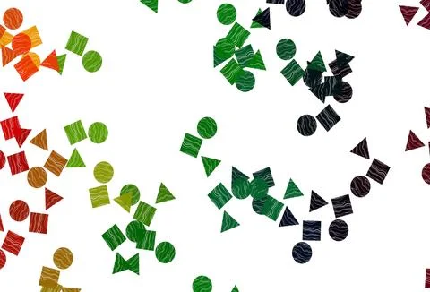 Light Multicolor, Rainbow vector template with crystals, circles, squares. Stock Illustration
