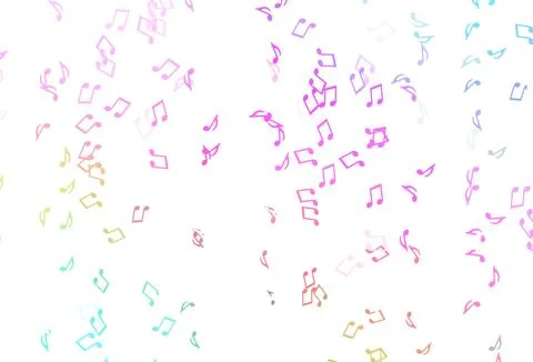 Light Multicolor, Rainbow vector texture with musical notes. 스톡 일러스트