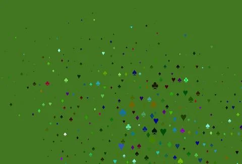 Light Multicolor, Rainbow vector texture with playing cards. Stock Illustration