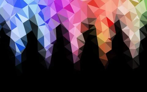 Light Multicolor, Rainbow vector triangle mosaic template. 스톡 일러스트