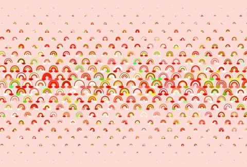 Light Multicolor vector backdrop with rainbows, clouds. Stock Illustration