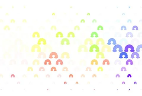 Light Multicolor vector backdrop with rainbows, clouds. イラスト素材