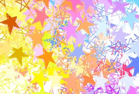 Light Multicolor vector background with colored stars. Stock Illustration