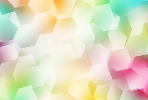 Light Multicolor vector background with hexagons. Stock Illustration