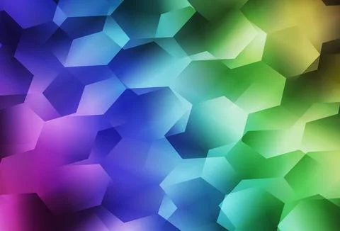 Light Multicolor vector background with hexagons. Illustrazione stock