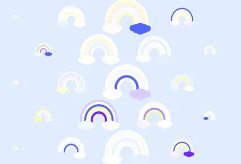 Light Multicolor vector background with rainbow symbols. Illustrazione stock