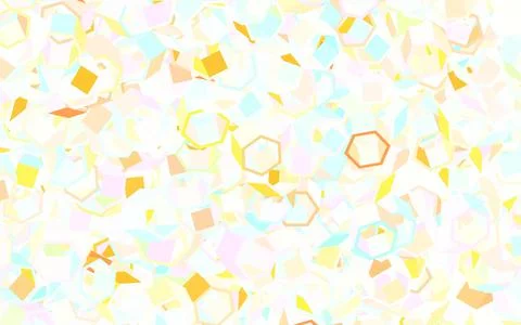 Light Multicolor vector background with set of hexagons. Stock Illustration