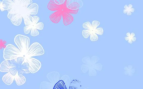 Light Multicolor vector doodle pattern with flowers. Stock Illustration