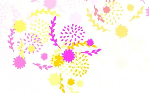 Light Multicolor vector doodle template with flowers, roses. Stock Illustration