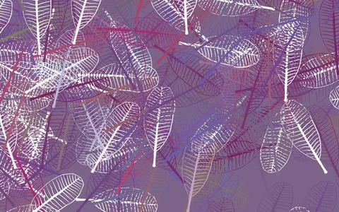 Light Multicolor vector doodle texture with leaves. Stock Illustration