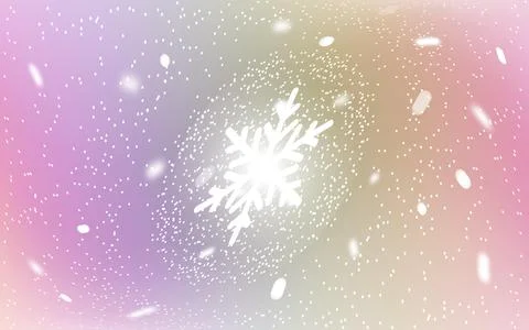 Light Multicolor vector pattern with christmas snowflakes. Decorative shining 库存插图