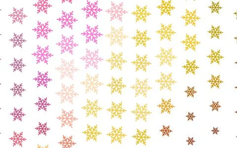 Light Multicolor vector pattern with christmas snowflakes, stars. Stock Illustration