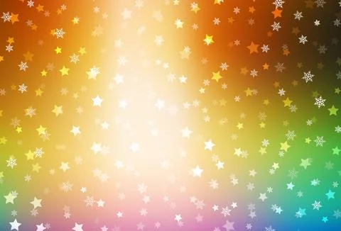 Light Multicolor vector pattern with christmas snowflakes, stars. 스톡 일러스트