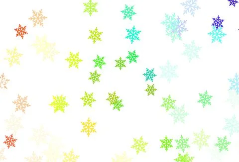 Light Multicolor vector pattern with christmas snowflakes, stars. 스톡 일러스트