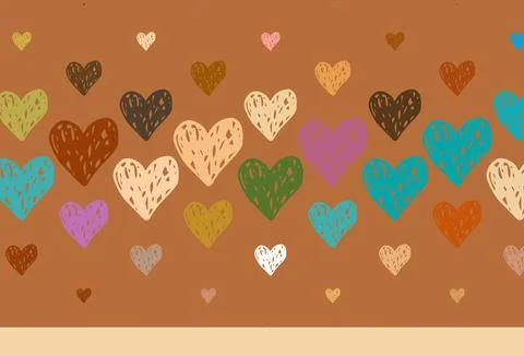 Light Multicolor vector pattern with colorful hearts. Stock Illustration