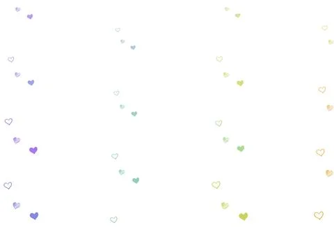 Light Multicolor vector pattern with colorful hearts. Stock Illustration