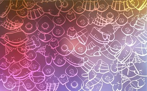 Light Multicolor vector pattern with delicious cookies. Stock Illustration