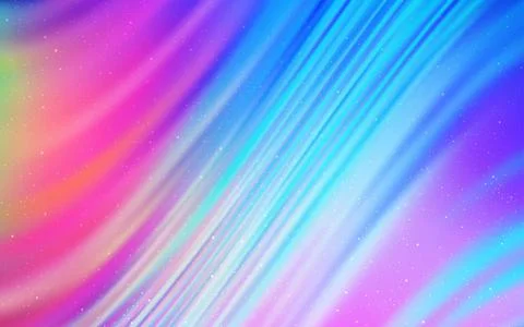 Light Multicolor vector pattern with night sky stars. Space stars on blurred  스톡 일러스트