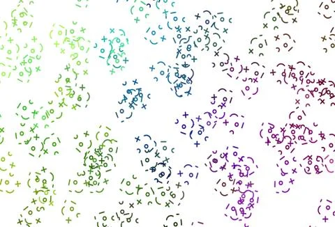 Light Multicolor vector template with math simbols. Illustrazione stock