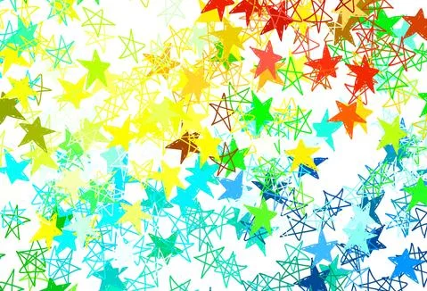 Light Multicolor vector template with sky stars. Stock Illustration