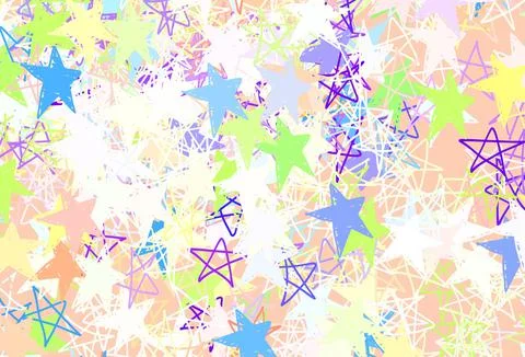 Light Multicolor vector template with sky stars. Stock Illustration
