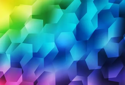 Light Multicolor vector texture with colorful hexagons. Stock Illustration