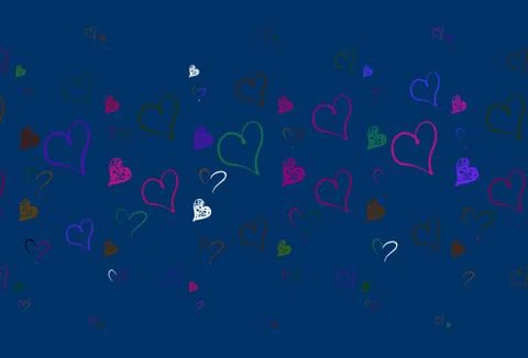 Light Multicolor vector texture with lovely hearts. Stock Illustration