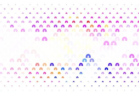Light Multicolor vector texture with rainbows, clouds. Stock Illustration