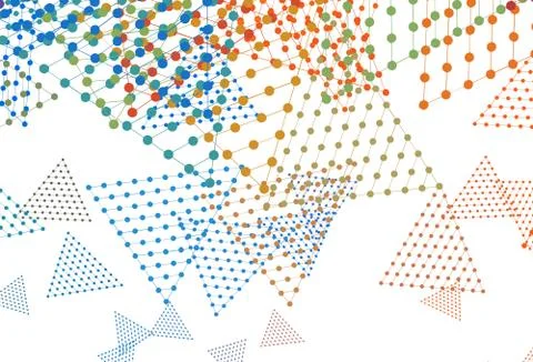 Light Multicolor vector texture with triangular style with circles. Stockillustratie