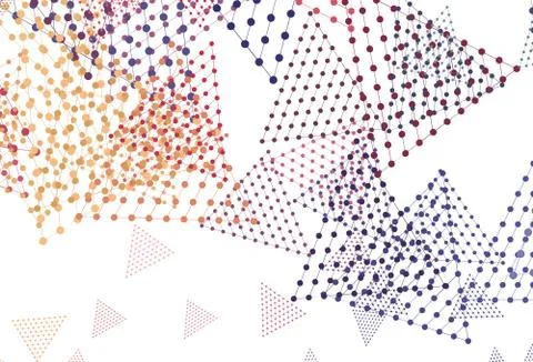 Light Multicolor vector texture with triangular style with circles. Illustrazione stock