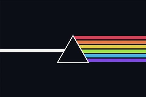 Light to multiple colors through a prism Stock Illustration