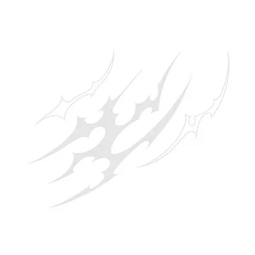 Light neo tribal pattern in Y2K style. Abstract vector silhouette of 90s cyber Stock Illustration