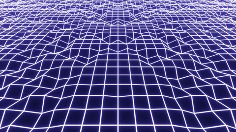 Light neon pulsating mesh on a black background. Wireframe background. Loop. 4K Stock Footage 300653860