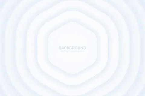 Light Neumorphic Rounded Hexagon Shapes 3D Vector Abstract Technology Background Stock Illustration