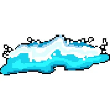 Light ocean waves pixel art vector illustration Stock Illustration