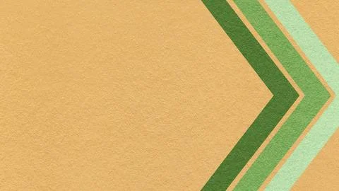Light ochre paper texture background with green, olive chevron corner strip.. 写真素材