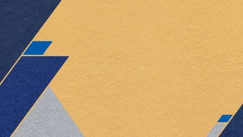 Light ochre textured paper background with dark navy blue, gray geometric cor Stock Illustration