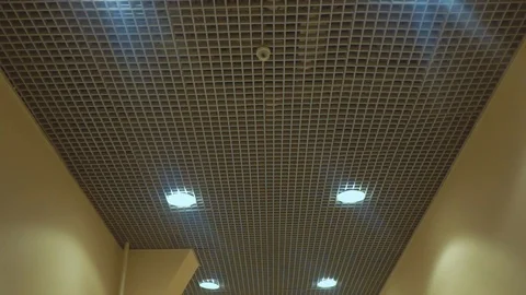 Light office ceiling Stock Footage 91343677